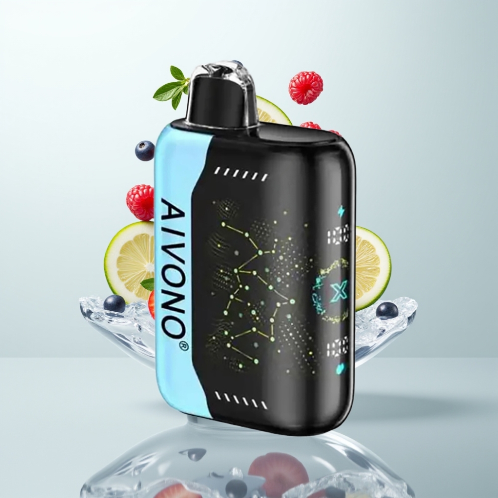 Aivono AIM BOOM 25000 Puffs 28ml 650mAh 12Ω Type-C Bleu Razz Glace