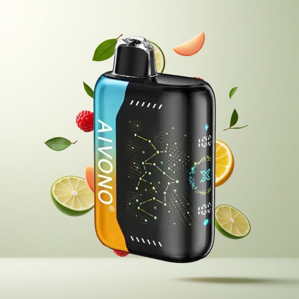 Aivono AIM BOOM 25000 Puffs 28ml 650mAh 12Ω Type-C Framboise Pêche Citron Vert