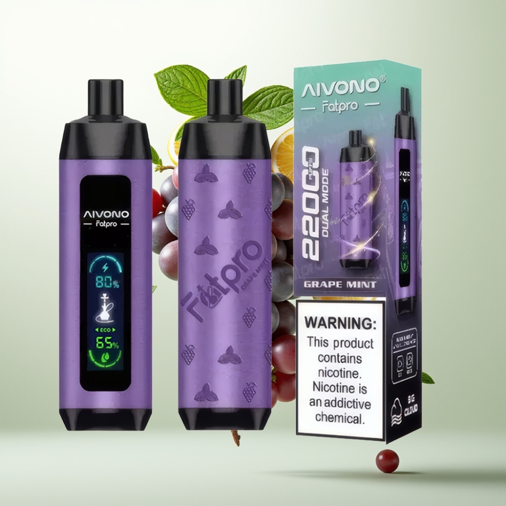 Aivono AIM FATPRO 22000 Puffs 28ml 600mAh Double Modes Menthe Raisin