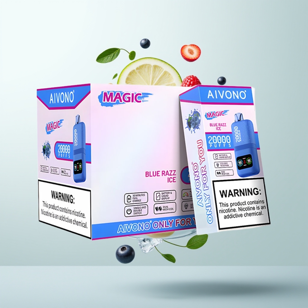 Aivono AIM MAGIC 20000 Puffs 26ml Double Mesh LCD Type-C 600mAh Glace Bleu Framboise