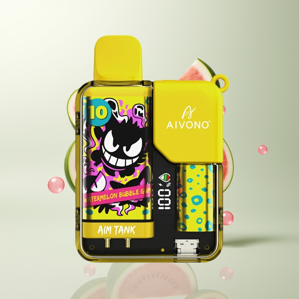 Aivono AIM-TANK 9500 Puffs 18ml 650mAh LCD 12ohm Gomme Ballon Pastèque