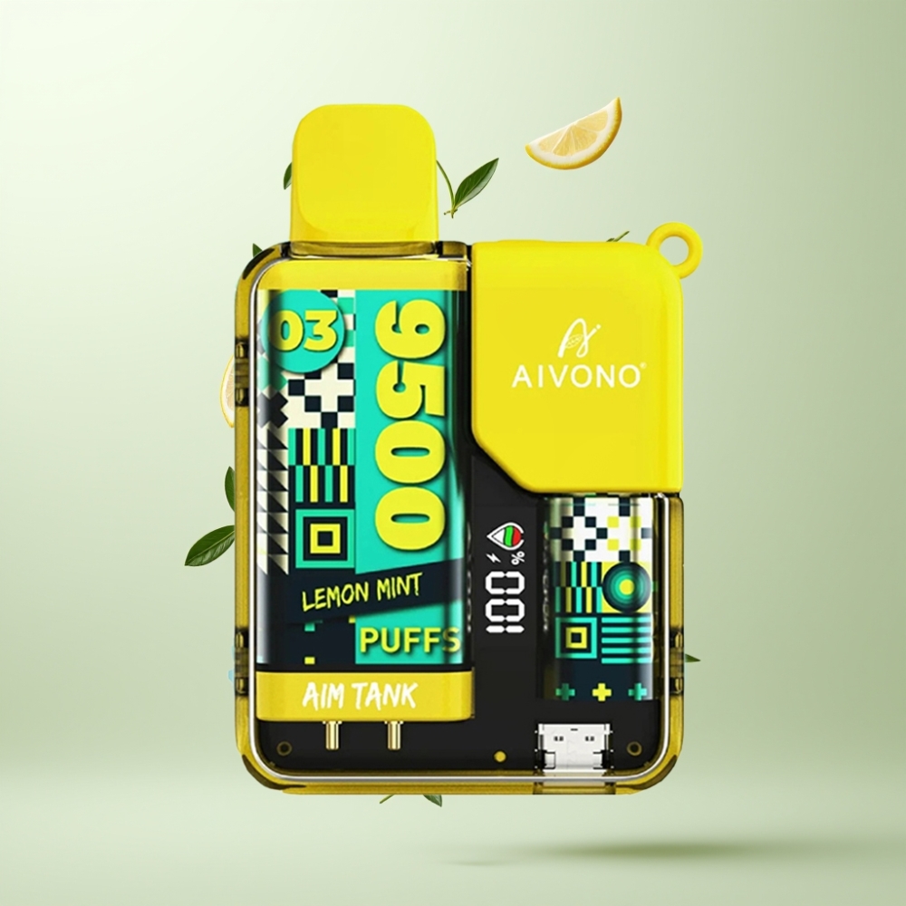 Aivono AIM-TANK 9500 Puffs 18ml 650mAh LCD Citron Menthe