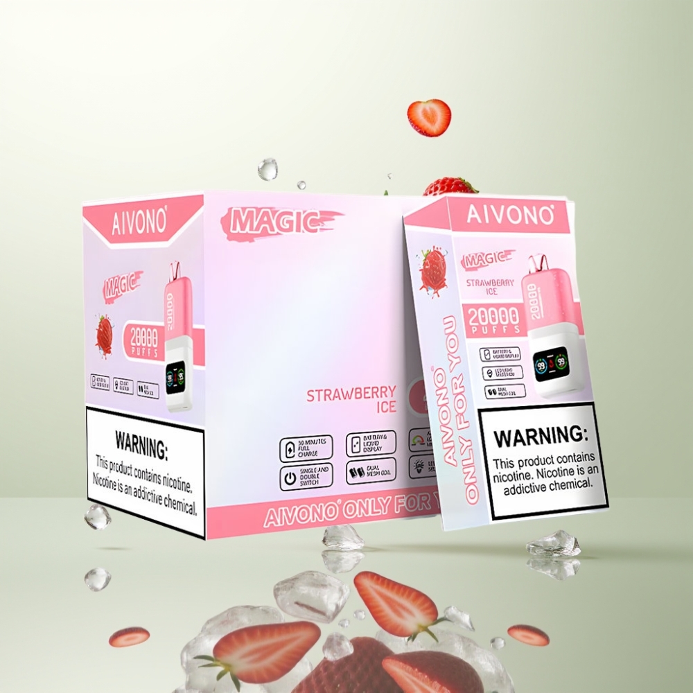 Aivono Aim Magic 20000 Puffs Double Mesh 26ml Fraise Glacée Rechargeable