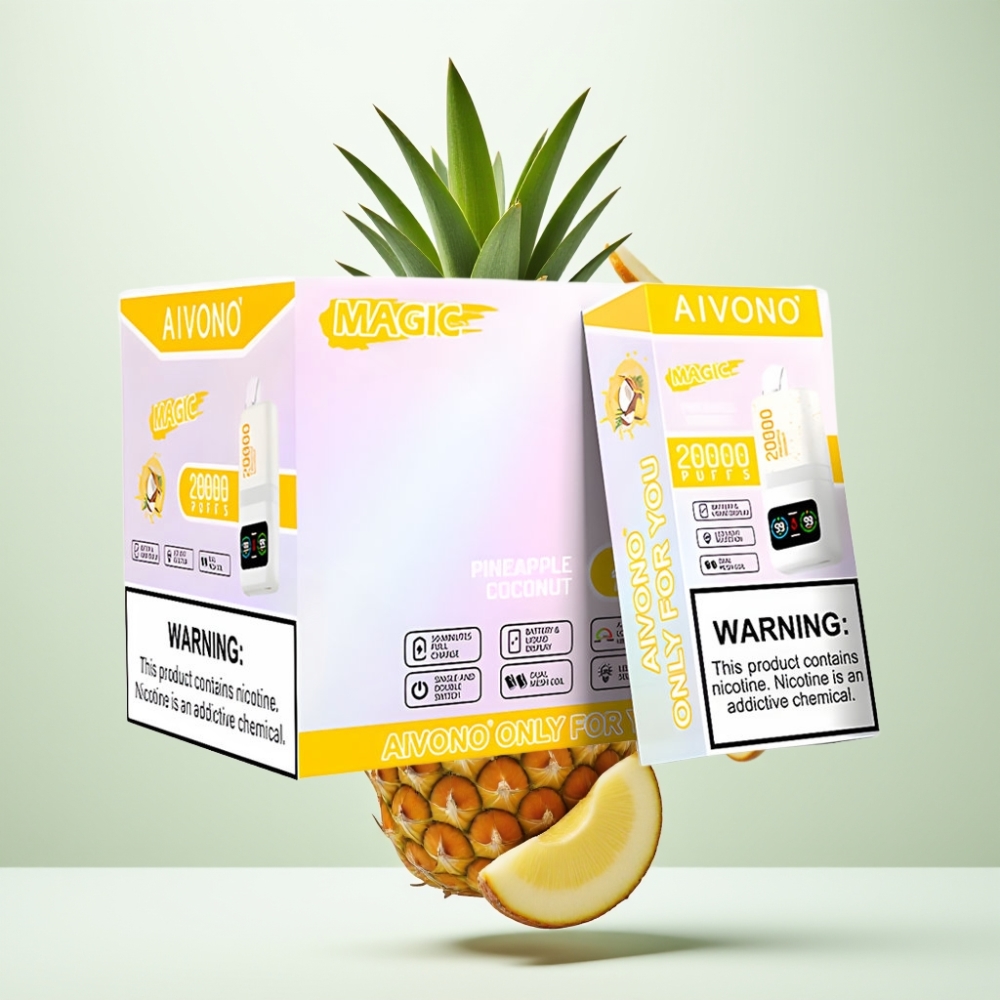 Aivono Aim Magic 20000 Puffs Rechargeable LCD Ananas Noix de Coco