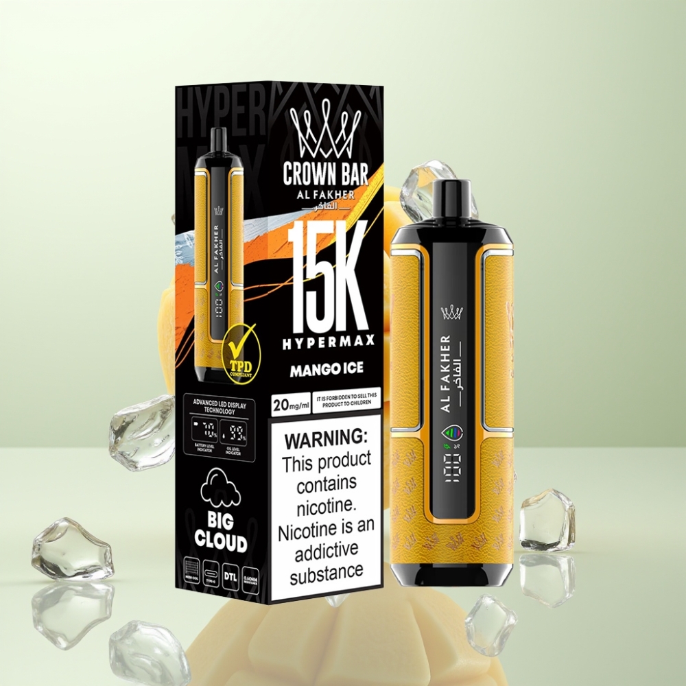 Al Fakher Crown Bar 15K Hypermax 22ml 600mAh Type-C Mangue Glacé DTL 6mg/ml