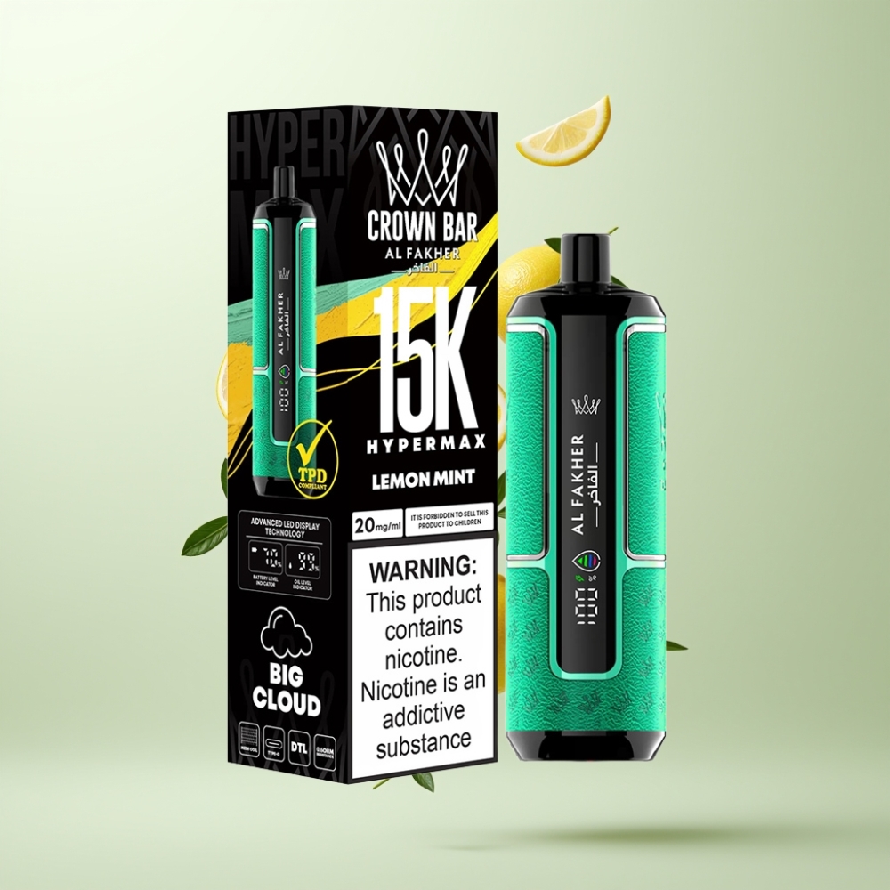 Al Fakher Crown Bar 15K Hypermax Citron Menthe 22ml 600mAh DTL