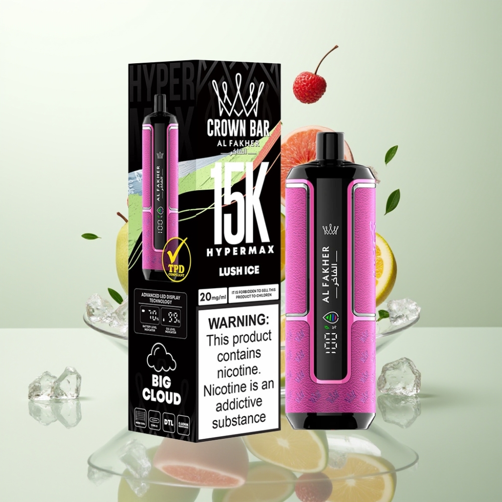 Al Fakher Crown Bar 15K Hypermax Glace Luch 22ml 600mAh Type-C DTL 6mg