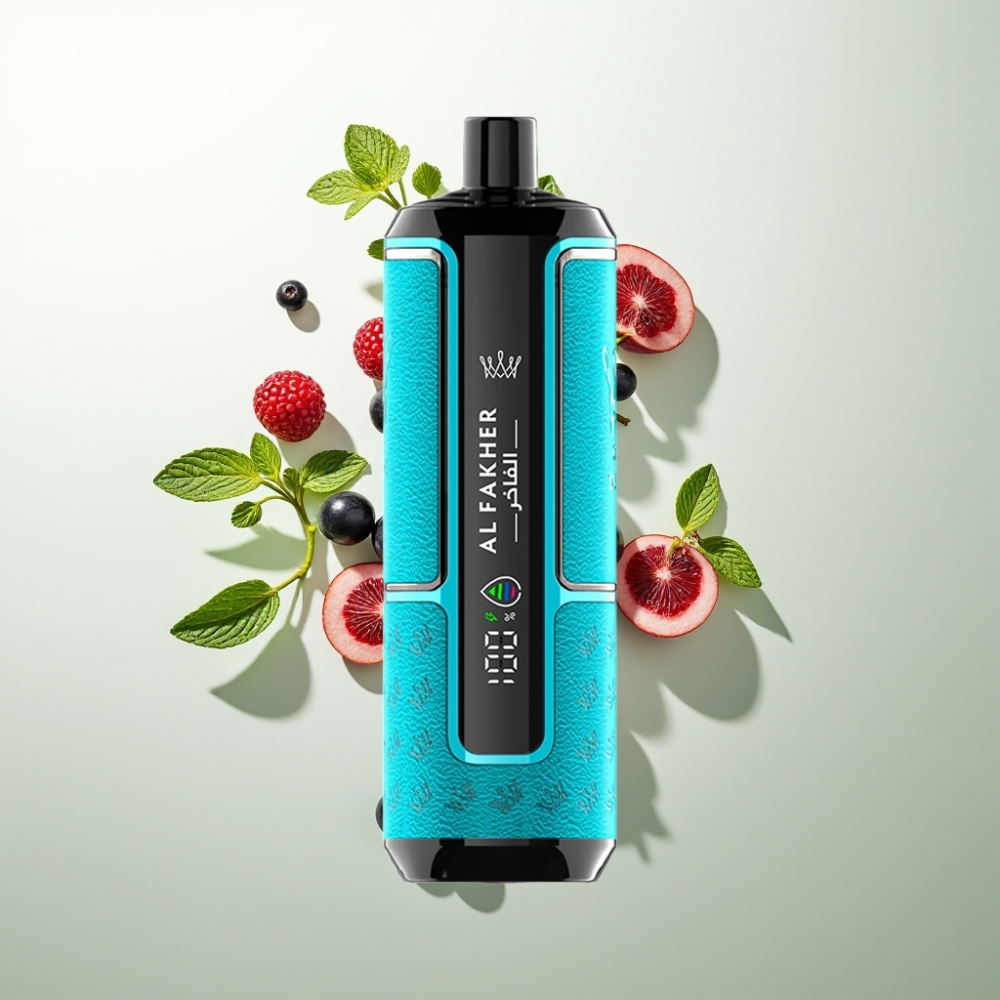 Al Fakher Crown Bar 15K Hypermax Kit Jetable 22ml 600mAh Type-C DTL 6mg/ml Cassis Menthe