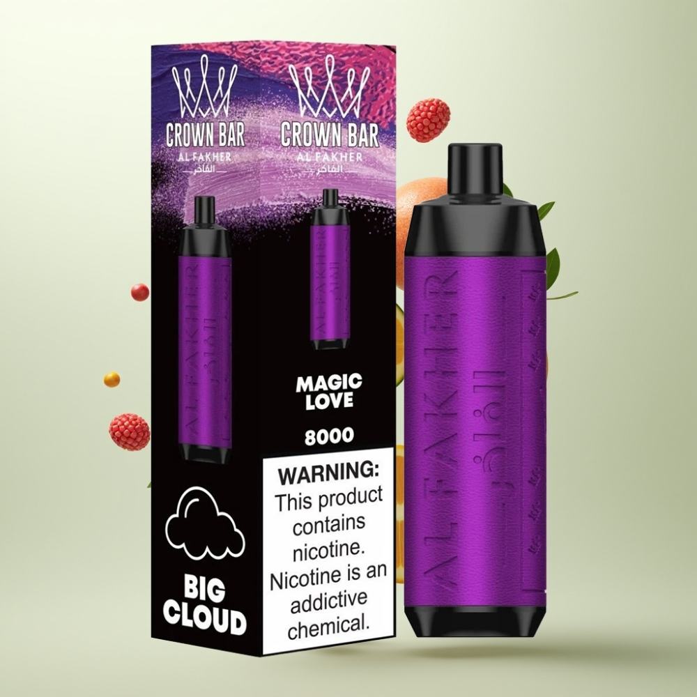 Al Fakher Crown Bar 8000 Cristal 18ml 5mg 06ohm Amour Magique