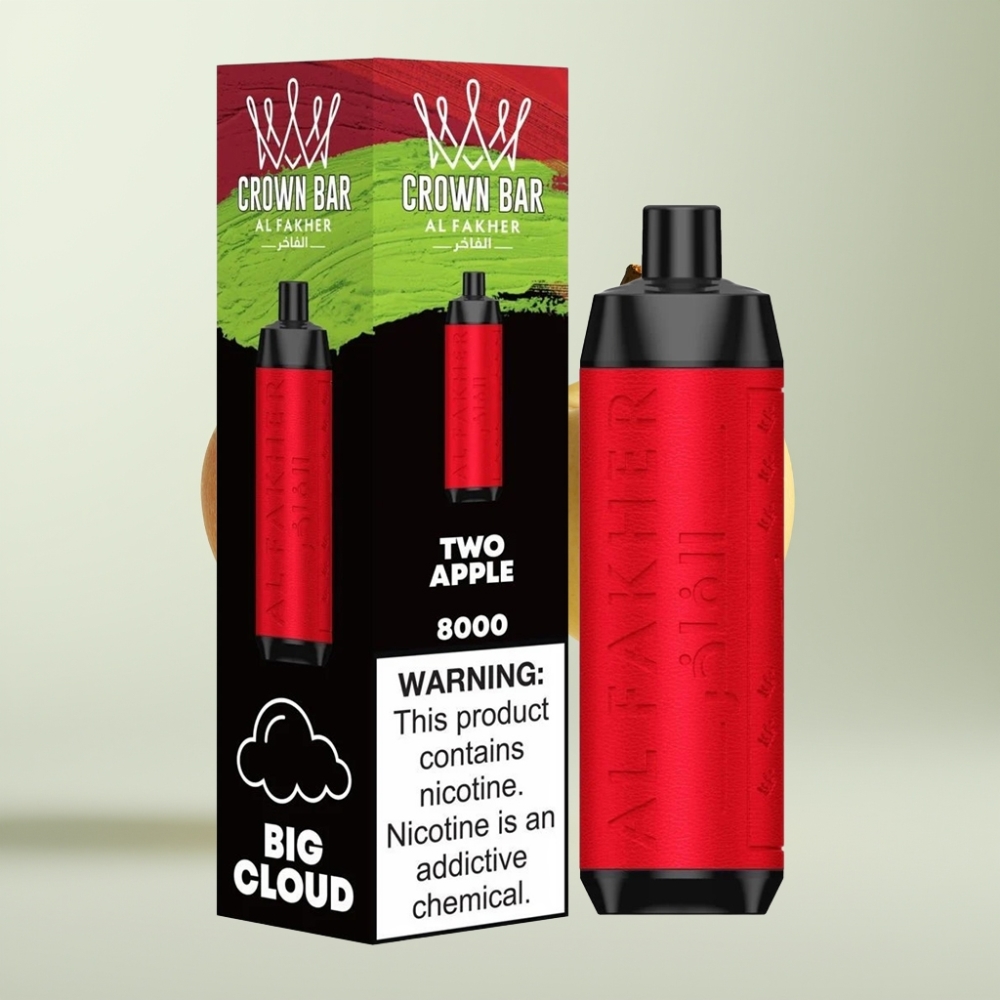 Al Fakher Crown Bar 8000 Crystal 18ml 5mg 06ohm Deux Pommes Disposable Vape