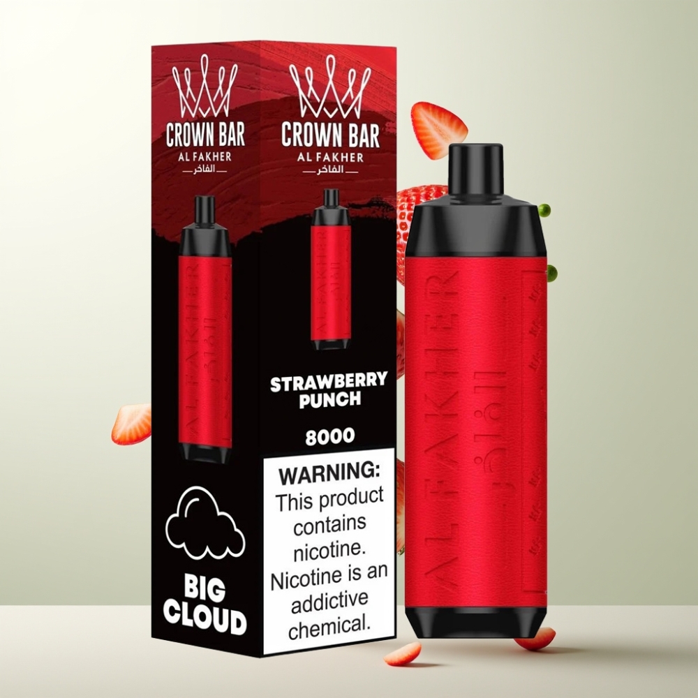 Al Fakher Crown Bar 8000 Crystal 18ml 5mg 06ohm Fraise Punch
