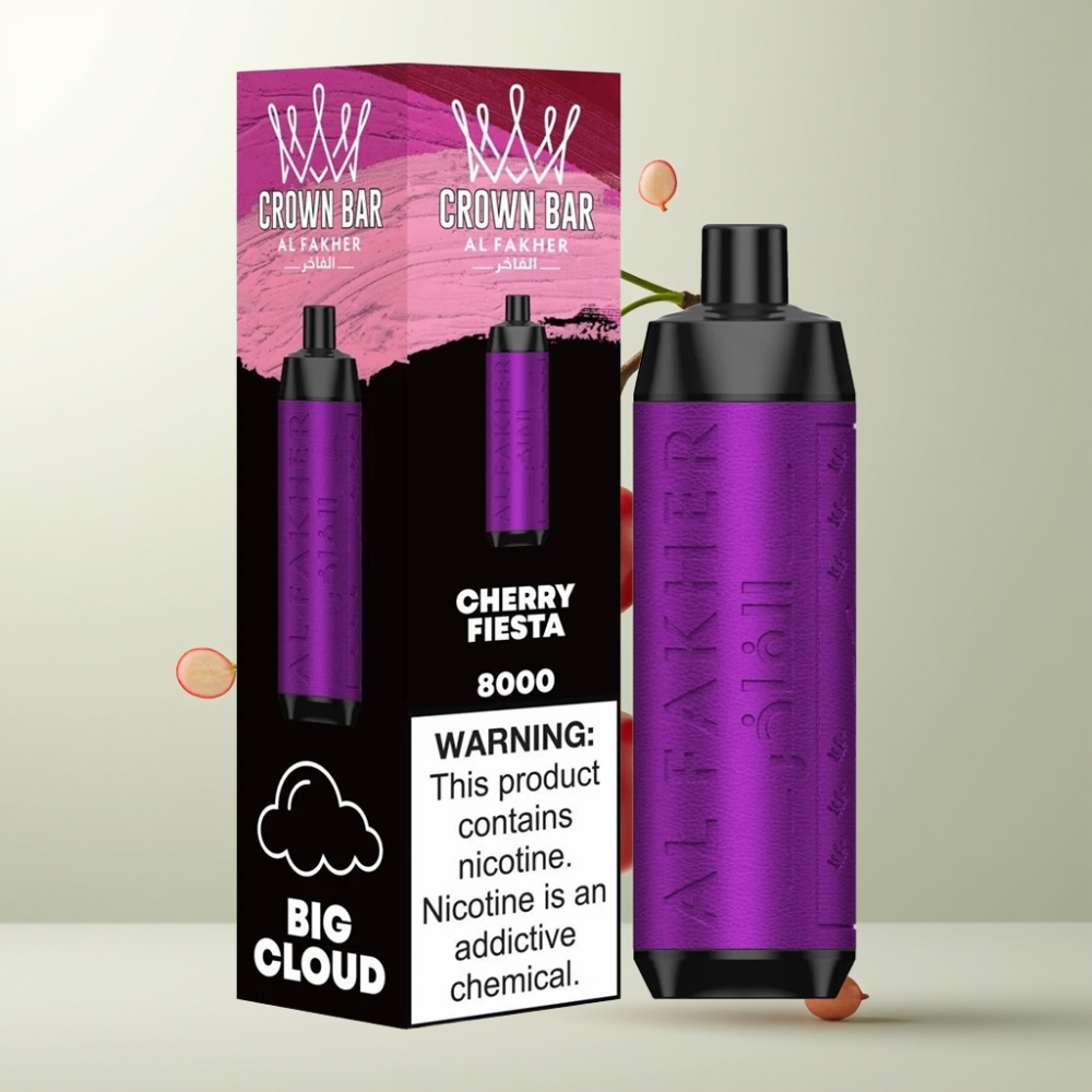 Al Fakher Crown Bar 8000 Crystal 18ml 5mg 06Ω Fête Cerise