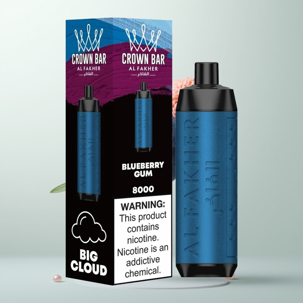 Al Fakher Crown Bar 8000 Crystal 18ml 5mg 06Ω Gomme Myrtille