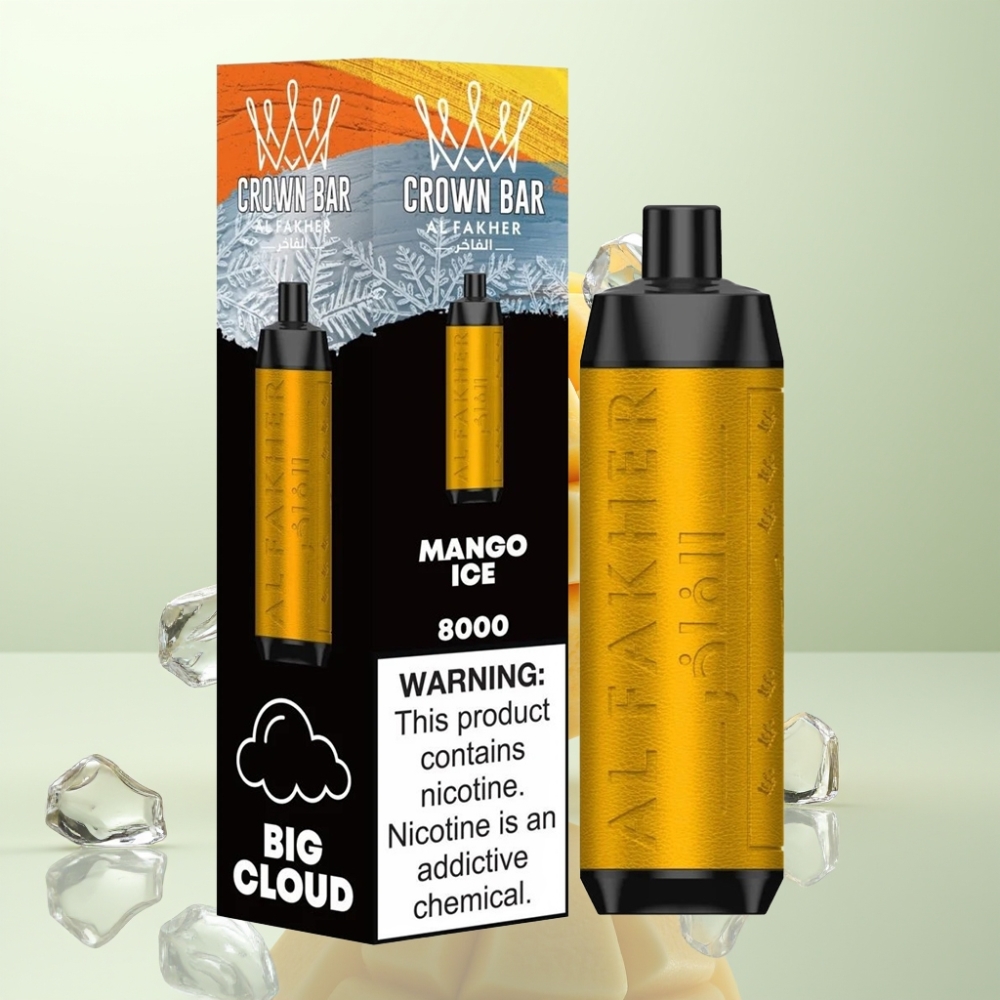 Al Fakher Crown Bar 8000 Crystal 18ml 5mg 06Ω Mangue Glacé
