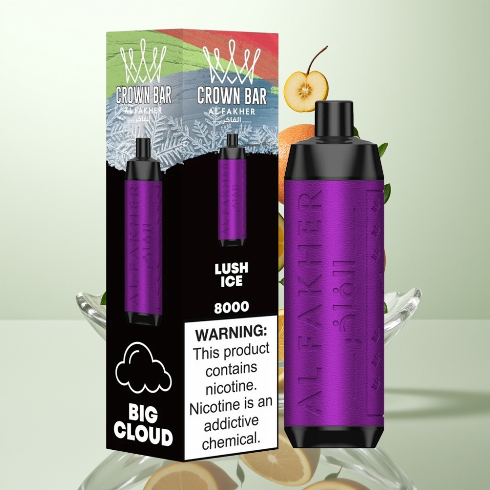 Al Fakher Crown Bar 8000 Crystal 18ml 5mg 06Ω USB-C Glace Luxuriante