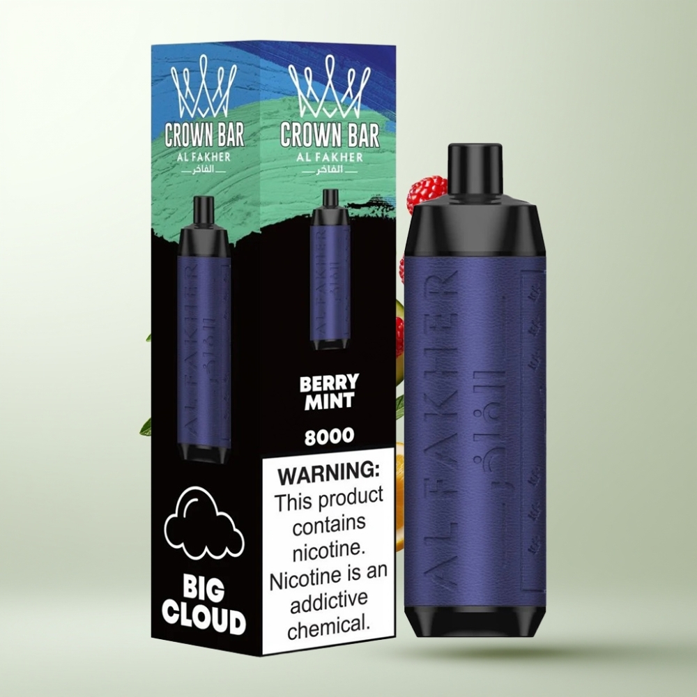 Al Fakher Crown Bar 8000 Crystal 18ml 5mg Baie Menthe