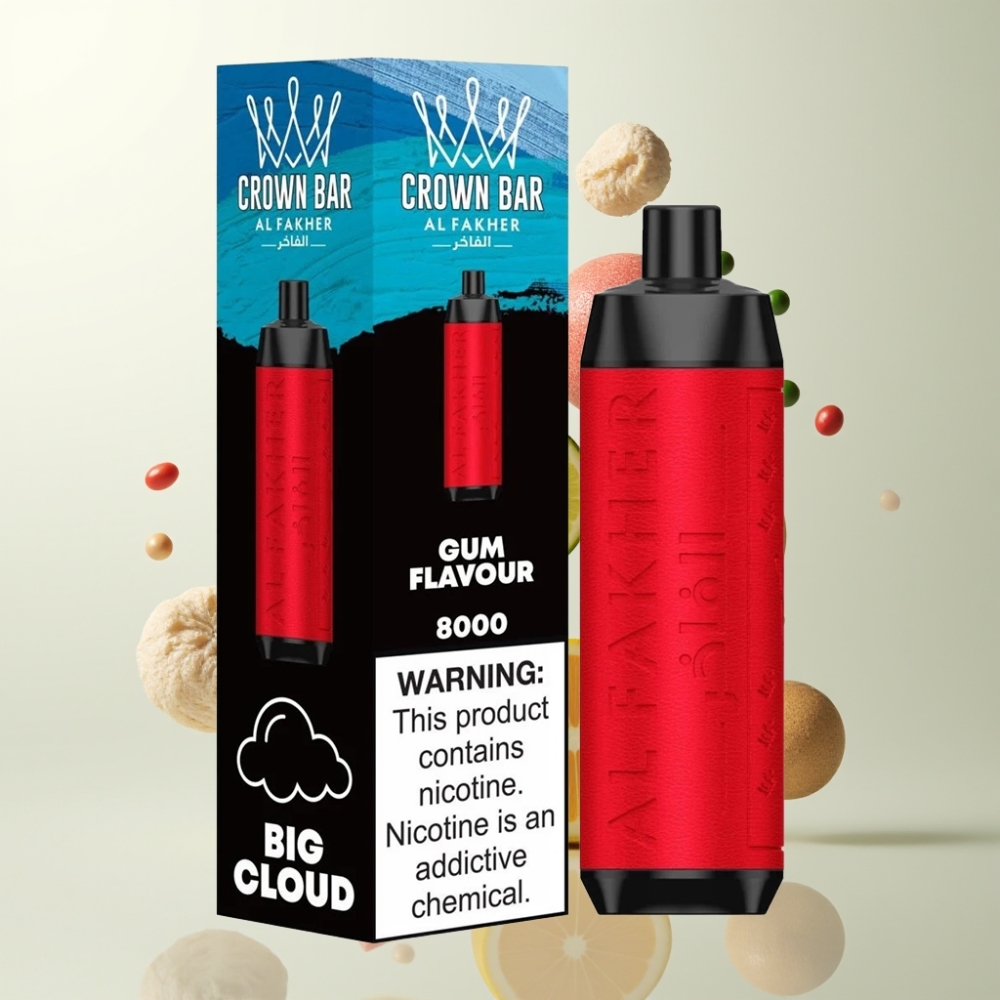 Al Fakher Crown Bar 8000 Crystal Disposable Vape 18ml 5mg Gomme
