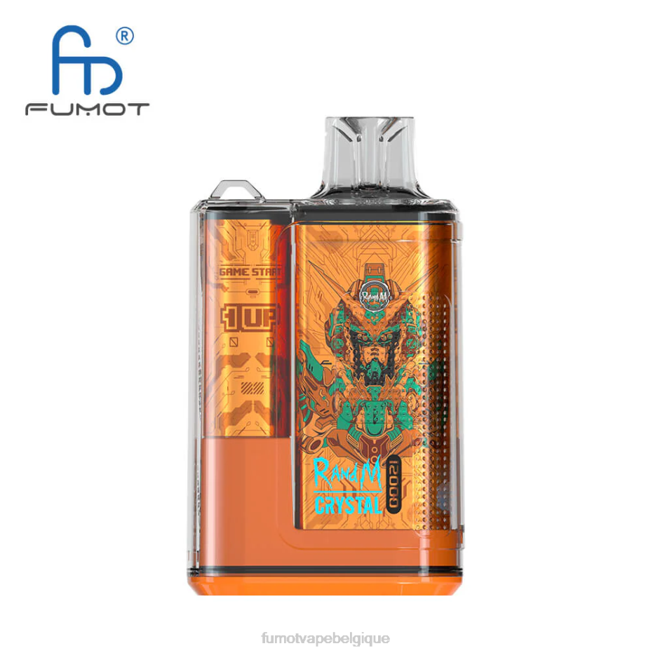 Fumot Crystal 1 pièce - 12000 boîtes de vape jetables 20 ml 62HZ274 pêche mangue Fumot puff
