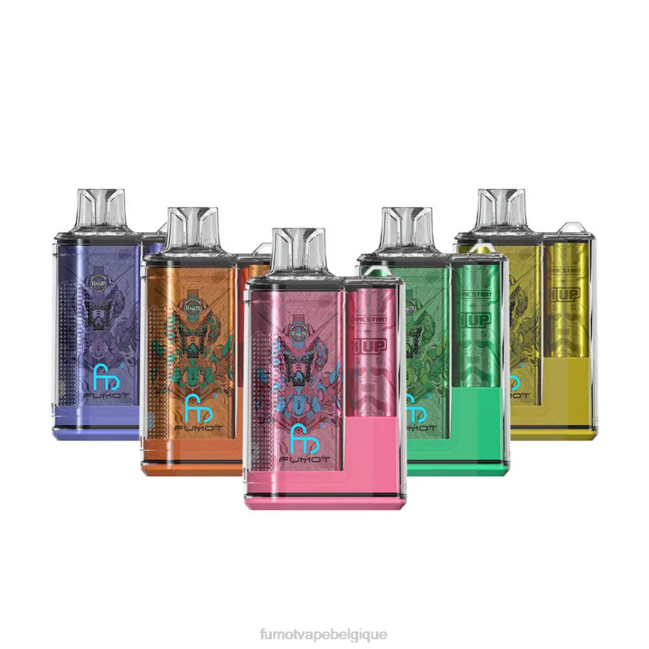 Fumot Crystal Boîte de vape jetable de 20 ml 12000 (1 pièce) 62HZ280 glace à la fraise Fumot vape nicotine