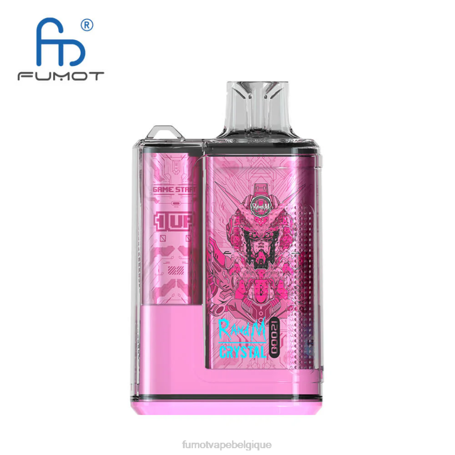 Fumot Crystal Boîte de vape jetable de 20 ml 12000 (1 pièce) 62HZ282 taureau rouge fraise Fumot vape belgique