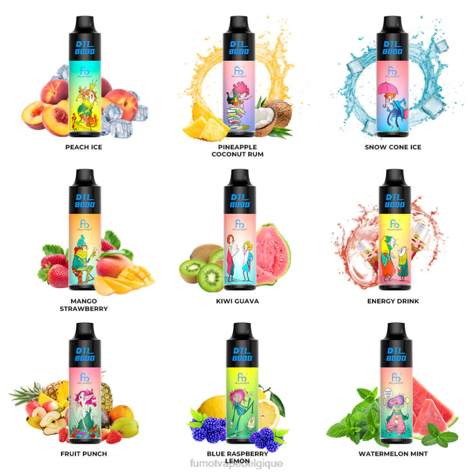 Fumot DTL Stylo vape jetable 8000 - 16 ml (1 pièce) 62HZ420 Tueur de femmes Fumot vape nicotine