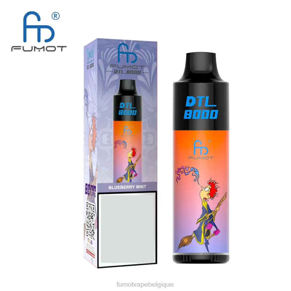 Fumot DTL Stylo vape jetable 8000 - 16 ml (1 pièce) 62HZ422 glace à la pêche Fumot vape belgique