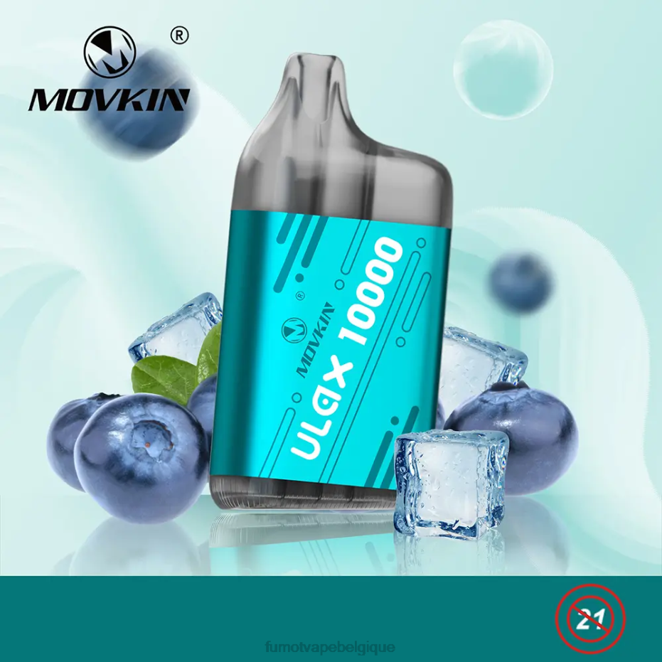 Fumot Movkin Ulax 10000 vape pod jetable - 12ml (1 pièce) 62HZ305 myrtille sur glace Fumot vape avis