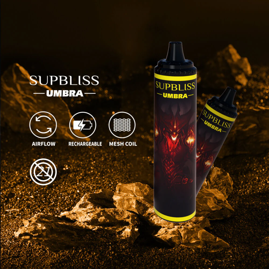 Fumot Supbliss Umbra 10000 (1 pièce) stylo vape jetable - 20 ml 62HZ482 citron pomme rouge Fumot vape belgique