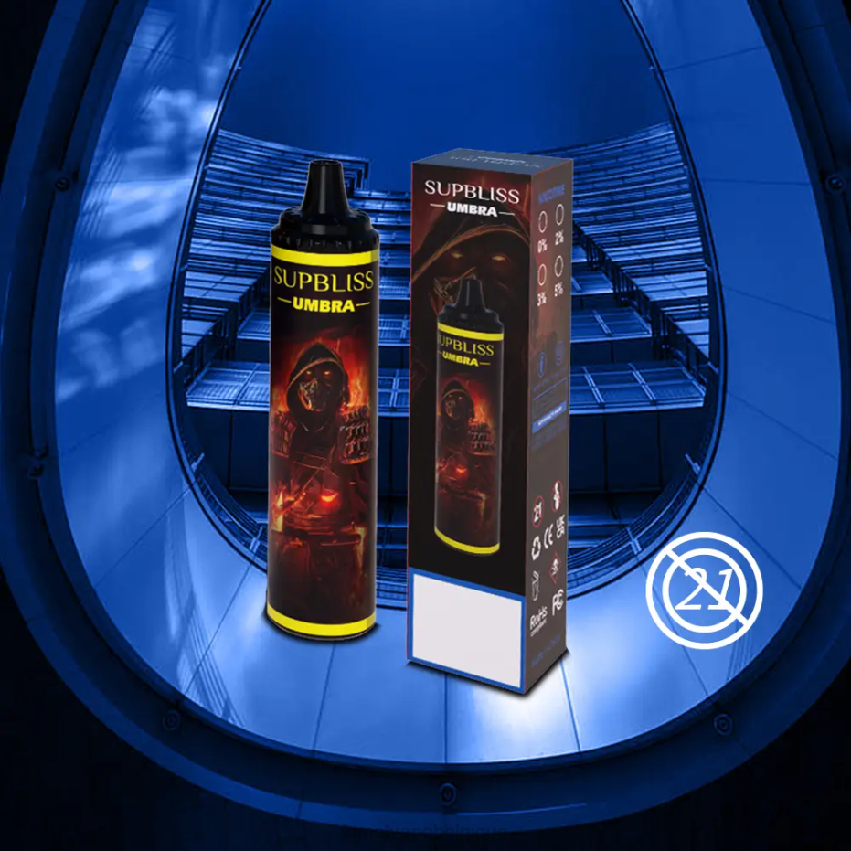 Fumot Supbliss Umbra 10000 (1 pièce) stylo vape jetable - 20 ml 62HZ482 citron pomme rouge Fumot vape belgique