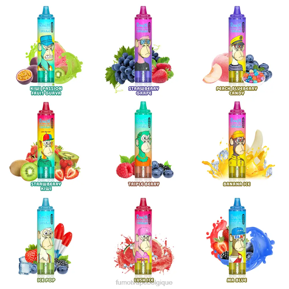 Fumot Tornado 15000 vape jetable - 25ml (1 pièce) 62HZ178 bonbons pêche-myrtille Fumot vape price