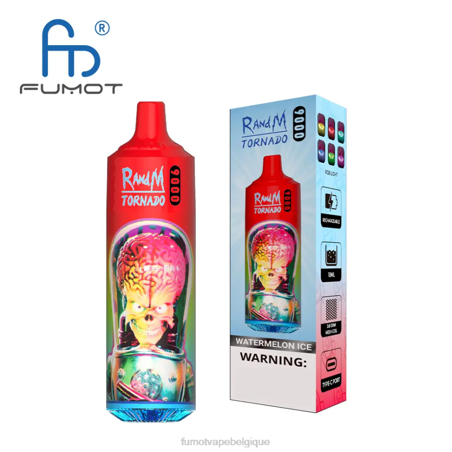 Fumot Tornado Stylo vape jetable 18 ml 9000 (1 pièce) 62HZ21 Limonade de fraise Fumot belgique