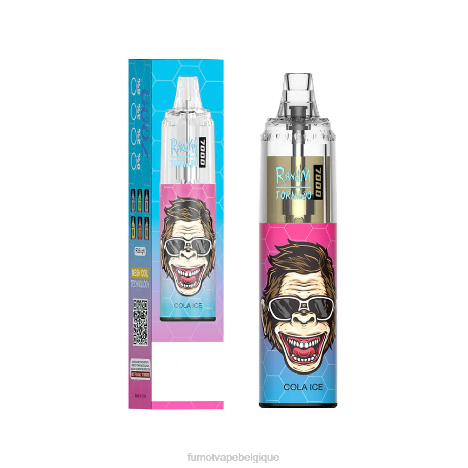 Fumot Tornado Stylo vape jetable 7000 - 14 ml (1 pièce) 62HZ76 cerise pétillante Fumot disposable vape