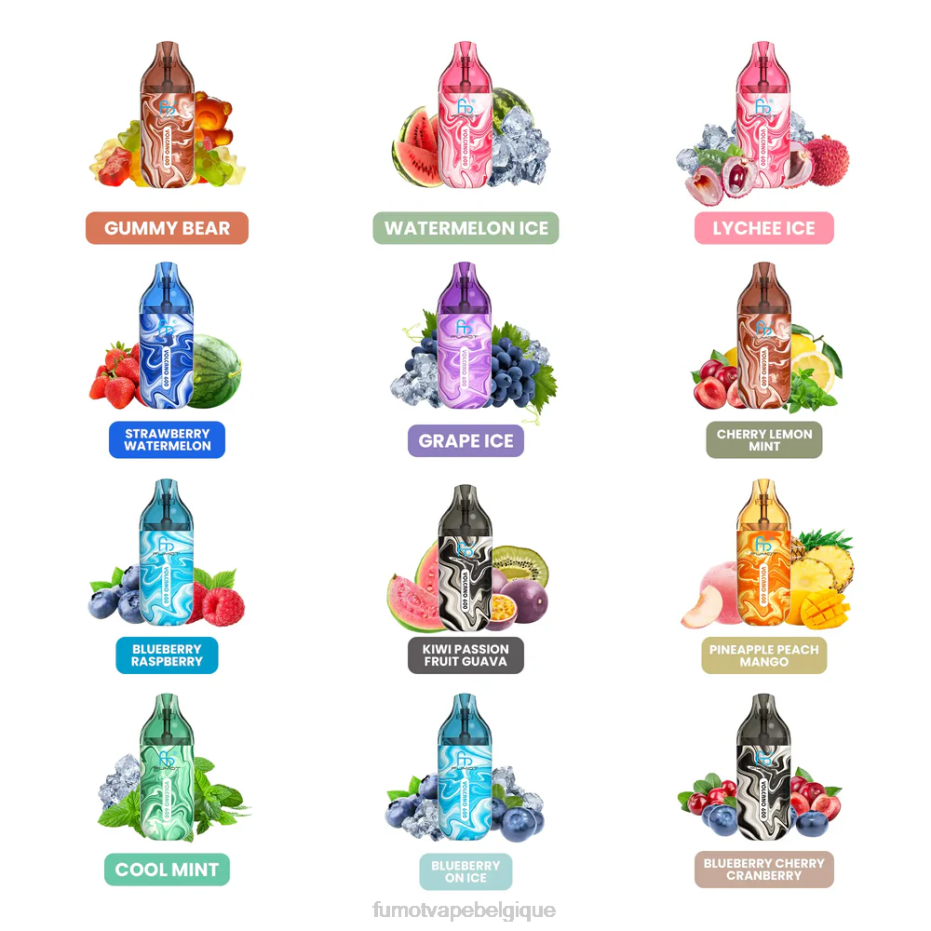 Fumot Volcano Vape jetable conforme 600 tpd - 2 ml (ensemble de 3 pièces) 62HZ297 myrtille framboise Fumot price