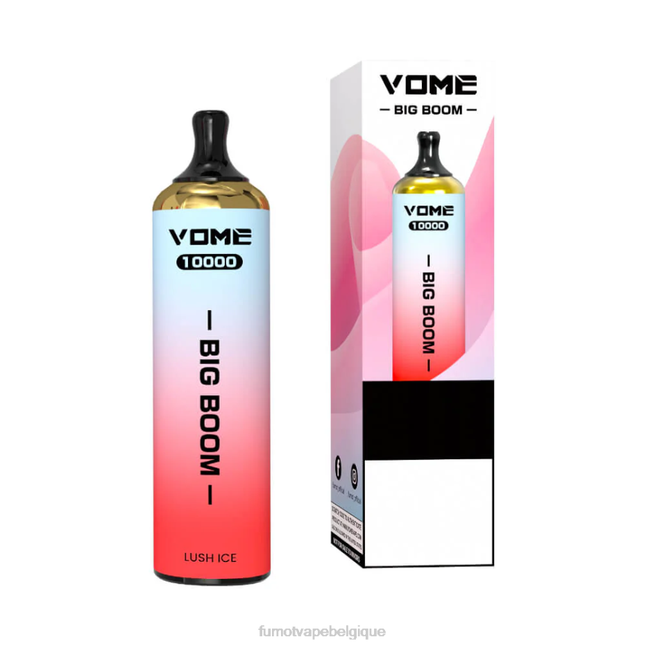 Fumot Vome Big Boom stylo vape jetable 10000 - 20ml (1 pièce) 62HZ440 glace à la fraise Fumot vape nicotine