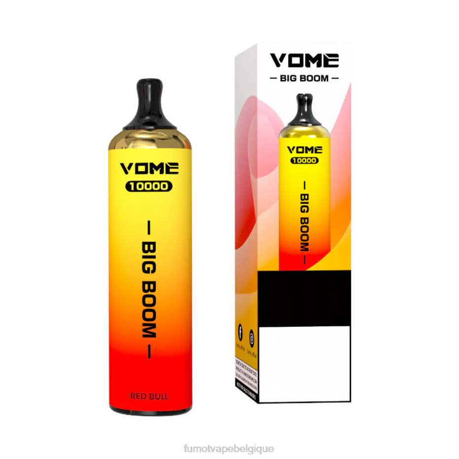 Fumot Vome Big Boom stylo vape jetable 10000 - 20ml (1 pièce) 62HZ440 glace à la fraise Fumot vape nicotine