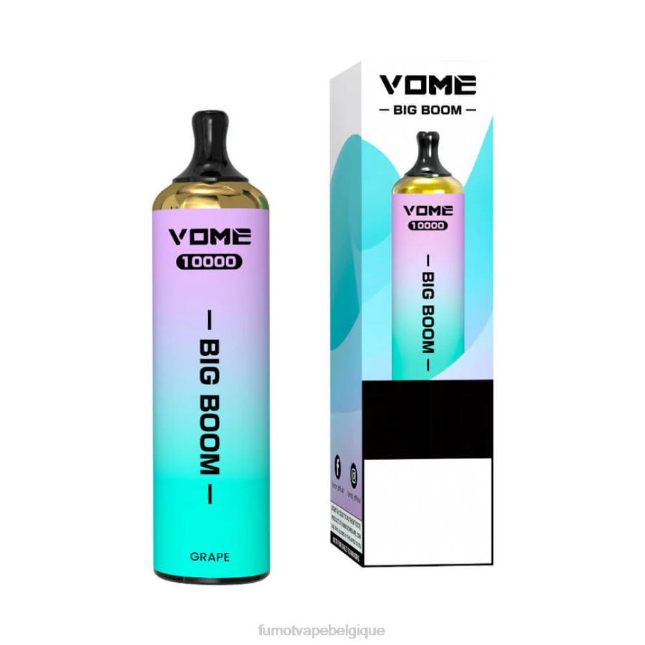 Fumot Vome Big Boom stylo vape jetable 10000 - 20ml (1 pièce) 62HZ446 glace à la fraise et à la pastèque Fumot disposable vape