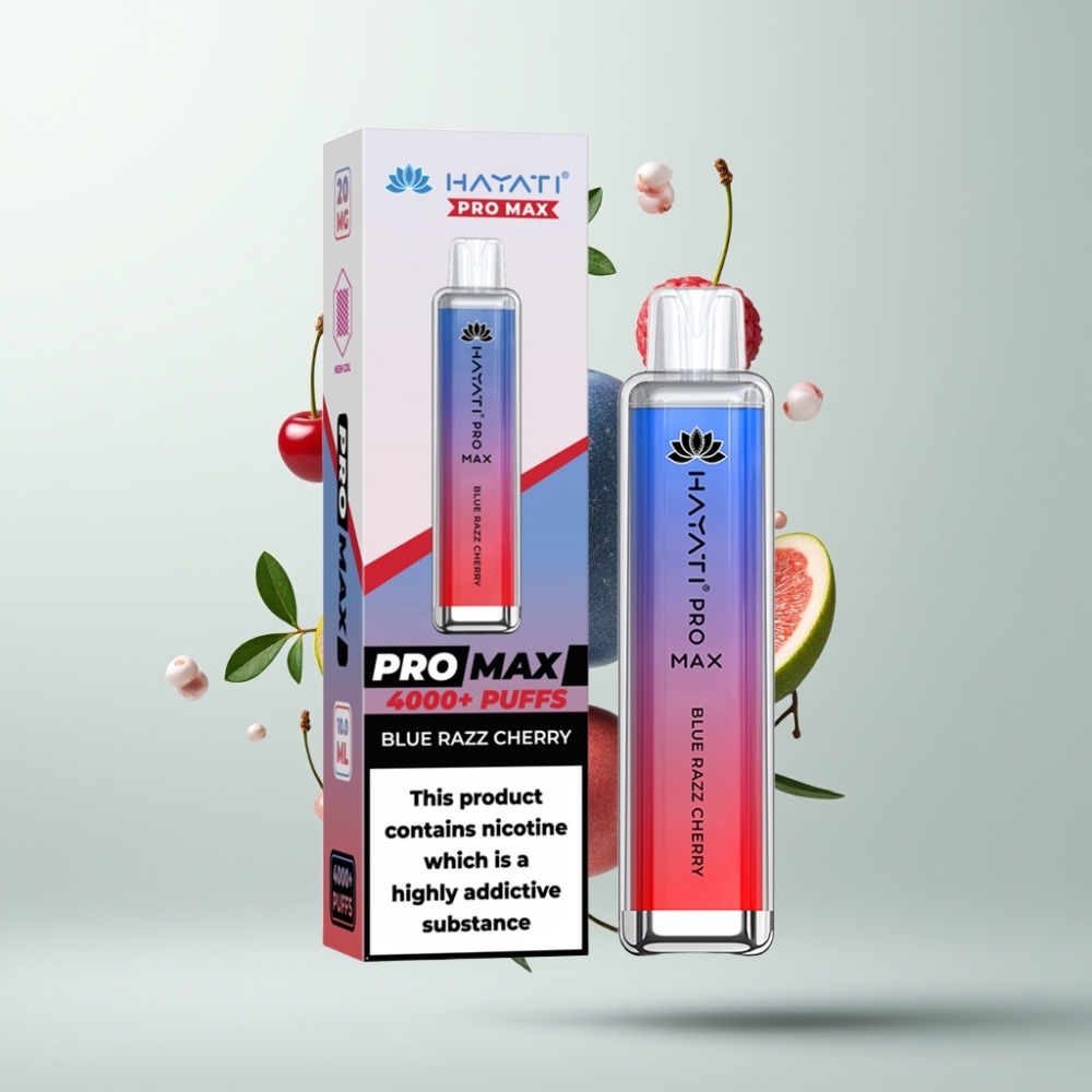 Hayati Pro Max 4000 Puffs Double Mesh 11 Ohm LED Cristal Rechargeable Myrtille Cerise