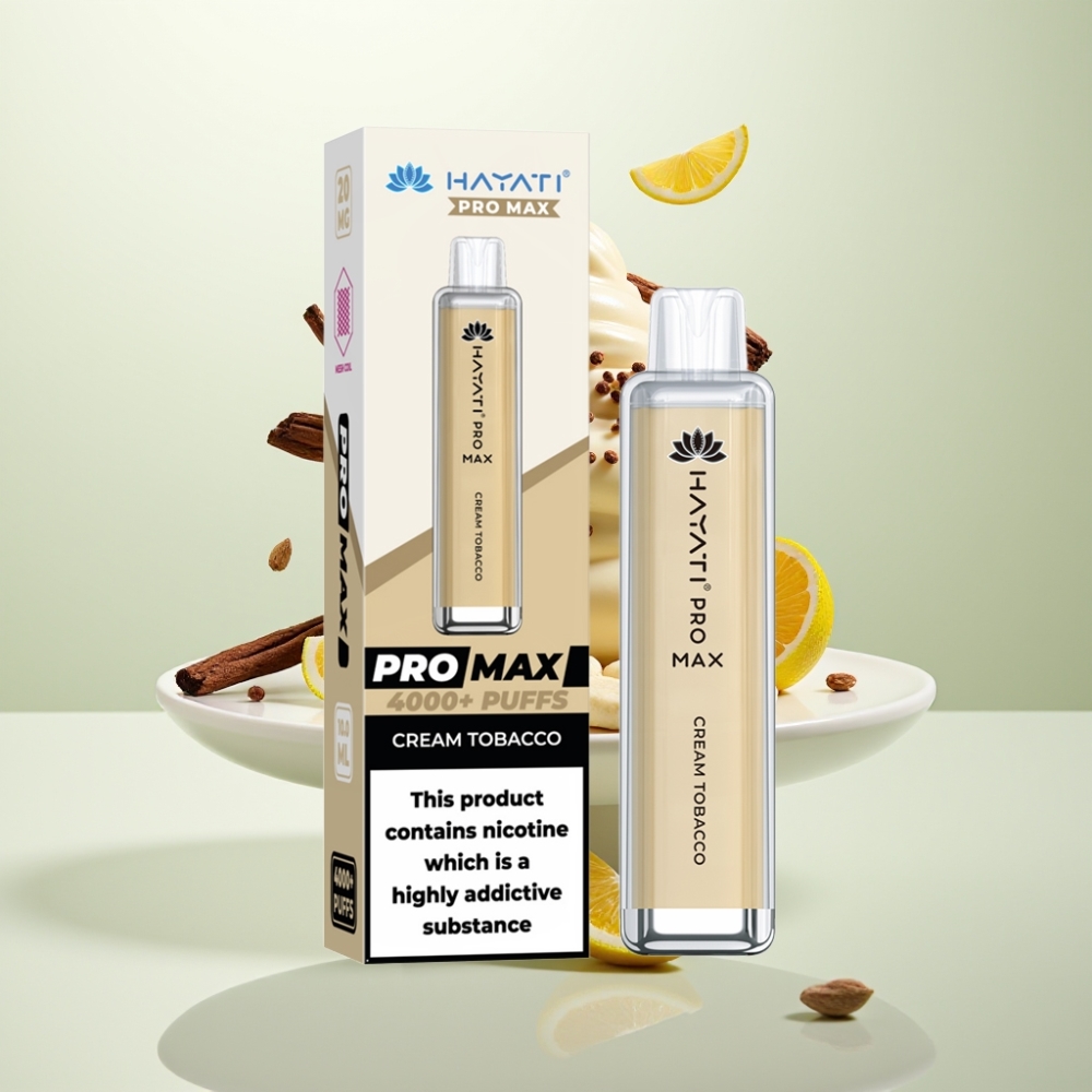Hayati Pro Max 4000 Puffs Double Mesh Rechargeable Crème Tabac 1400mAh TPD