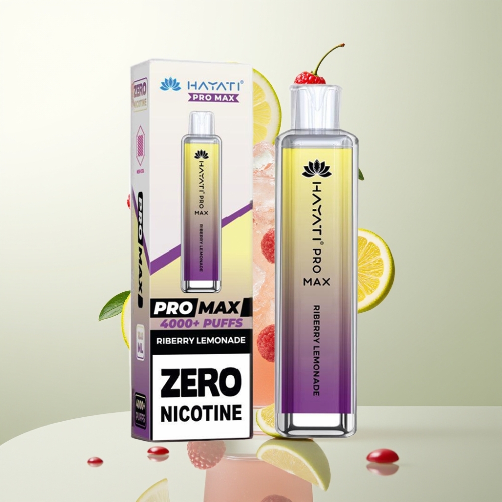 Hayati Pro Max 4000 Puffs E-Cigarette Jetable Rechargeable 1400mAh Citronade à la Riberry