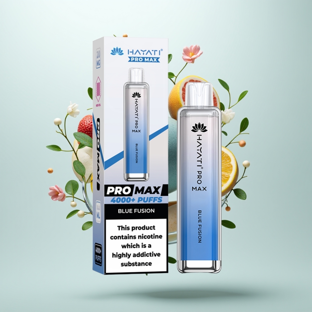 Hayati Pro Max 4000 Puffs E-Cigarette Jetable Rechargeable 1400mAh Fusion Bleue