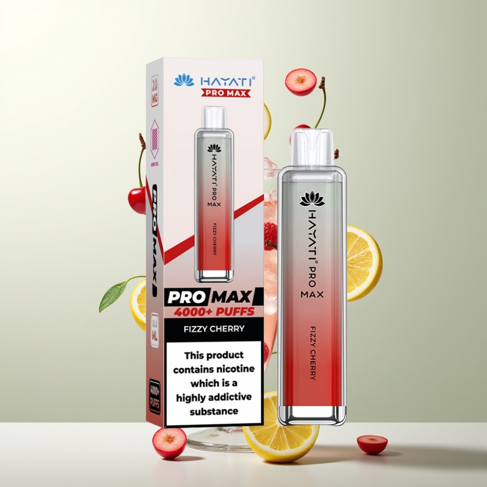 Hayati Pro Max 4000 Puffs E-Liquide Rechargeable Cerise Pétillante 1400mAh