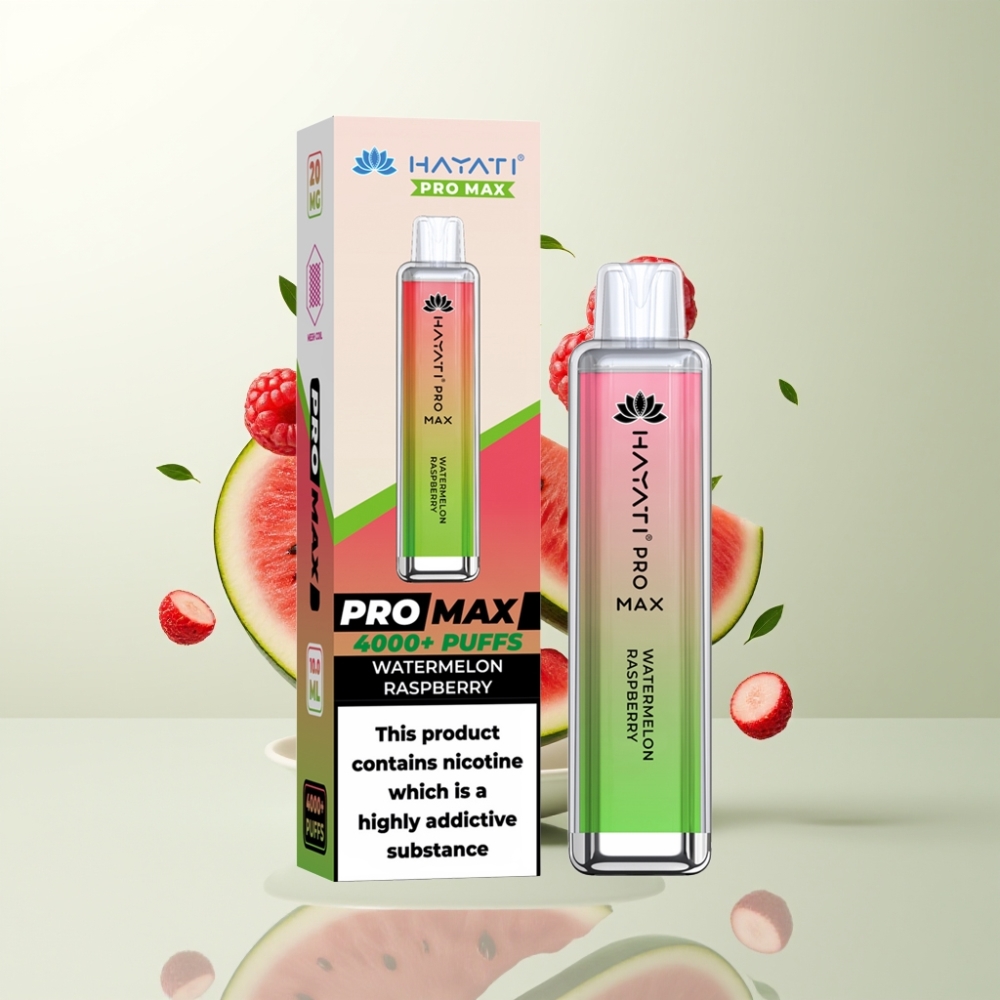 Hayati Pro Max 4000 Puffs E-cigarette Jetable Rechargeable 1400mAh Pastèque Framboise