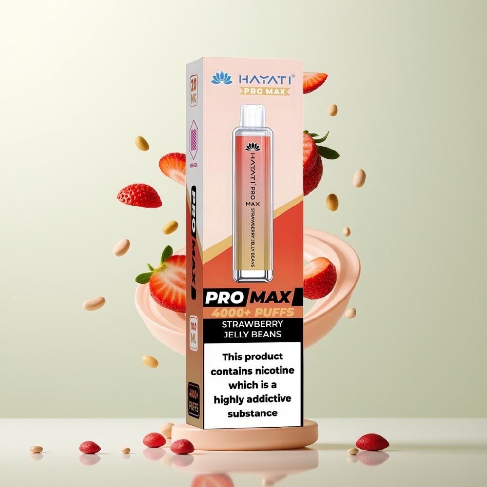 Hayati Pro Max 4000 Puffs E-liquide Rechargeable 1400mAh Bonbons à la Fraise