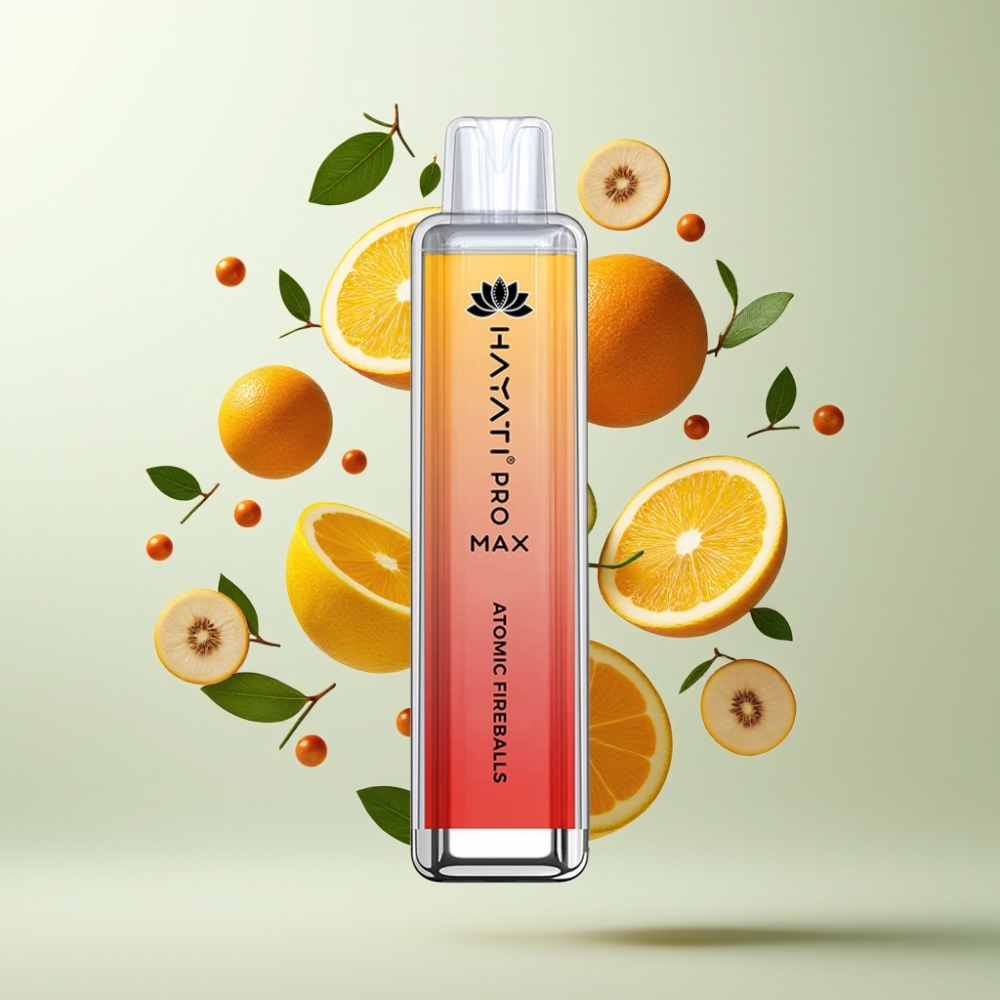 Hayati Pro Max 4000 Puffs Rechargeable Crystal 1400mAh Dual Mesh 2/5 Boules de Feu Atomiques