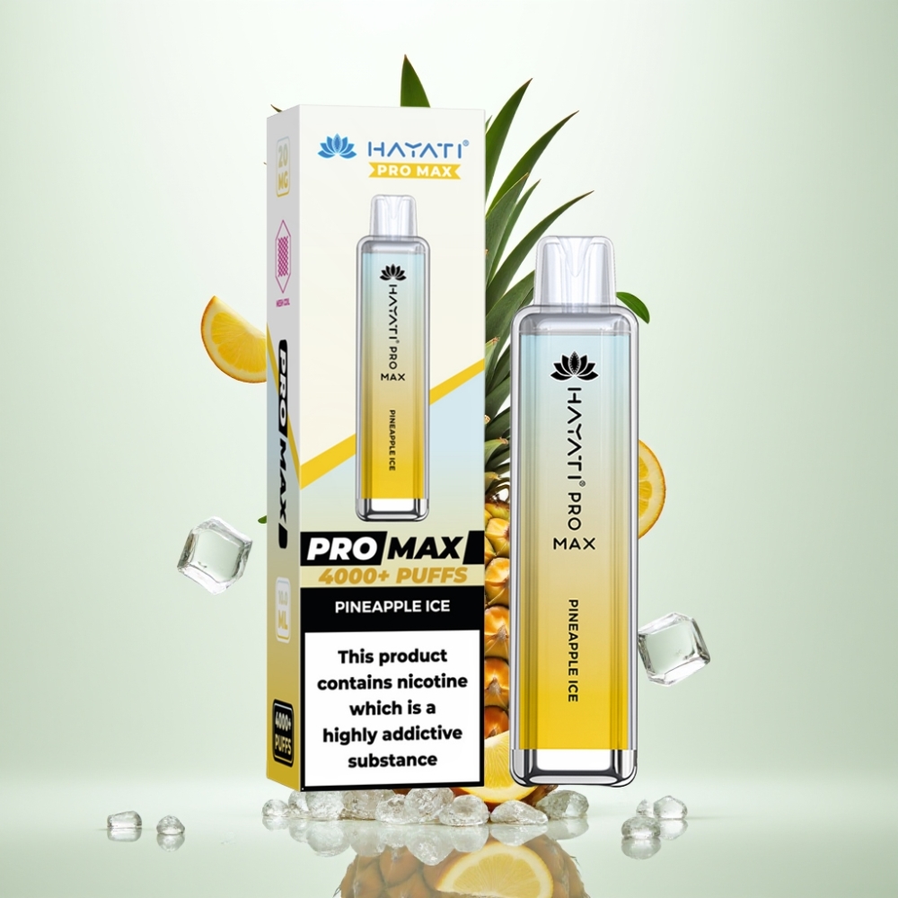 Hayati Pro Max 4000 Puffs Rechargeable Crystal LED Ananas Glacé Disposable Vape