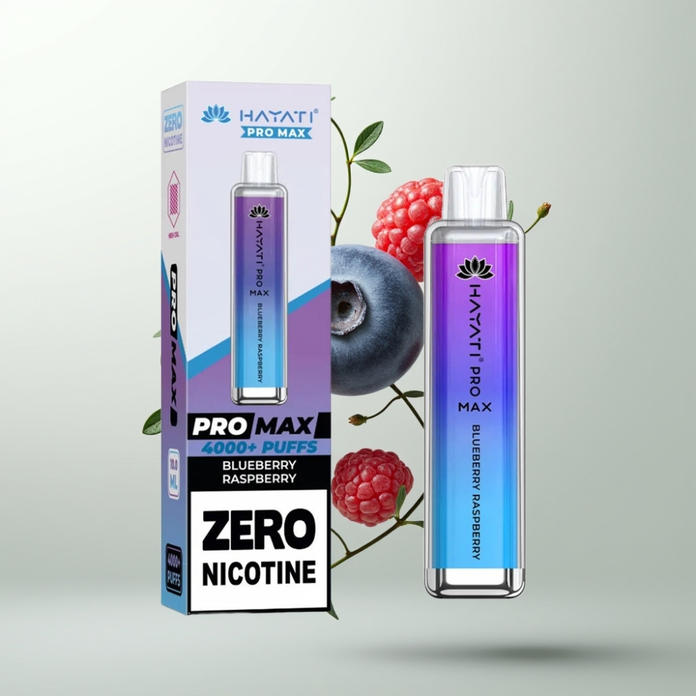 Hayati Pro Max 4000 Puffs Rechargeable LED 2ml/10ml TPD Myrtille Framboise