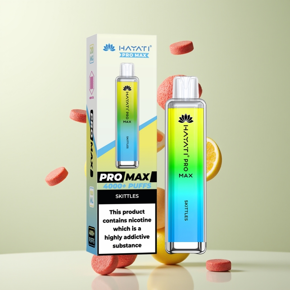 Hayati Pro Max 4000 Puffs Rechargeable LED Crystal 2/5 Nicotine Skittles (Arlequin)