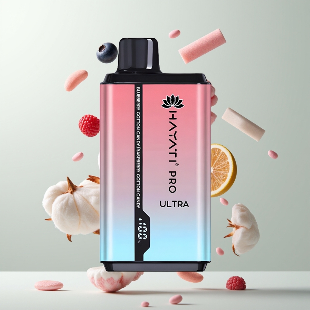 Hayati Pro Ultra 15000 Puffs 850mAh 24ml 2 Barbe à Papa Myrtille Framboise