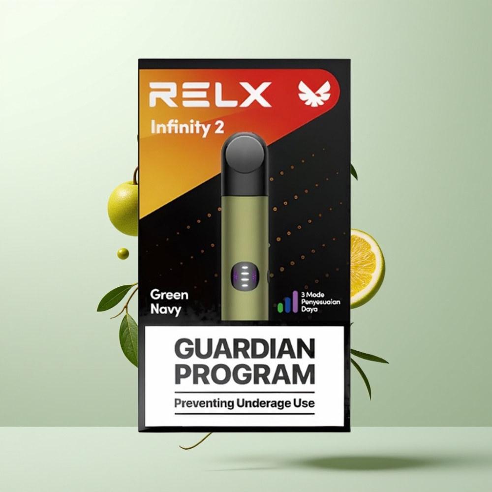 RELX Infinity 2 600-650 Puffs 19 ml Finition Métallique Vertmarine USB Type-C