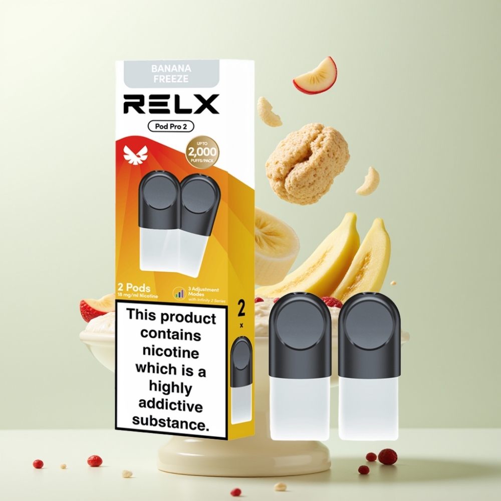 RELX Pod Pro 2 600 Puffs 18 Nicotine 19ml Dessert-Banana Glacé